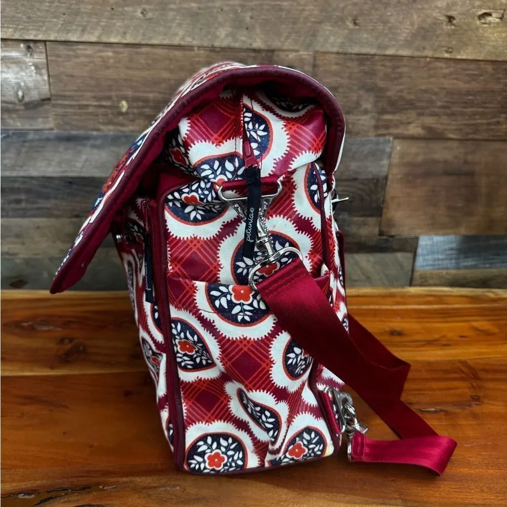 Petunia Pickle Bottom Boxy Backpack Diaper Bag - Vibrant Red Pattern
